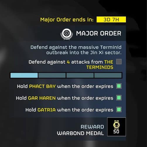 The latest Major Order in Helldivers 2.