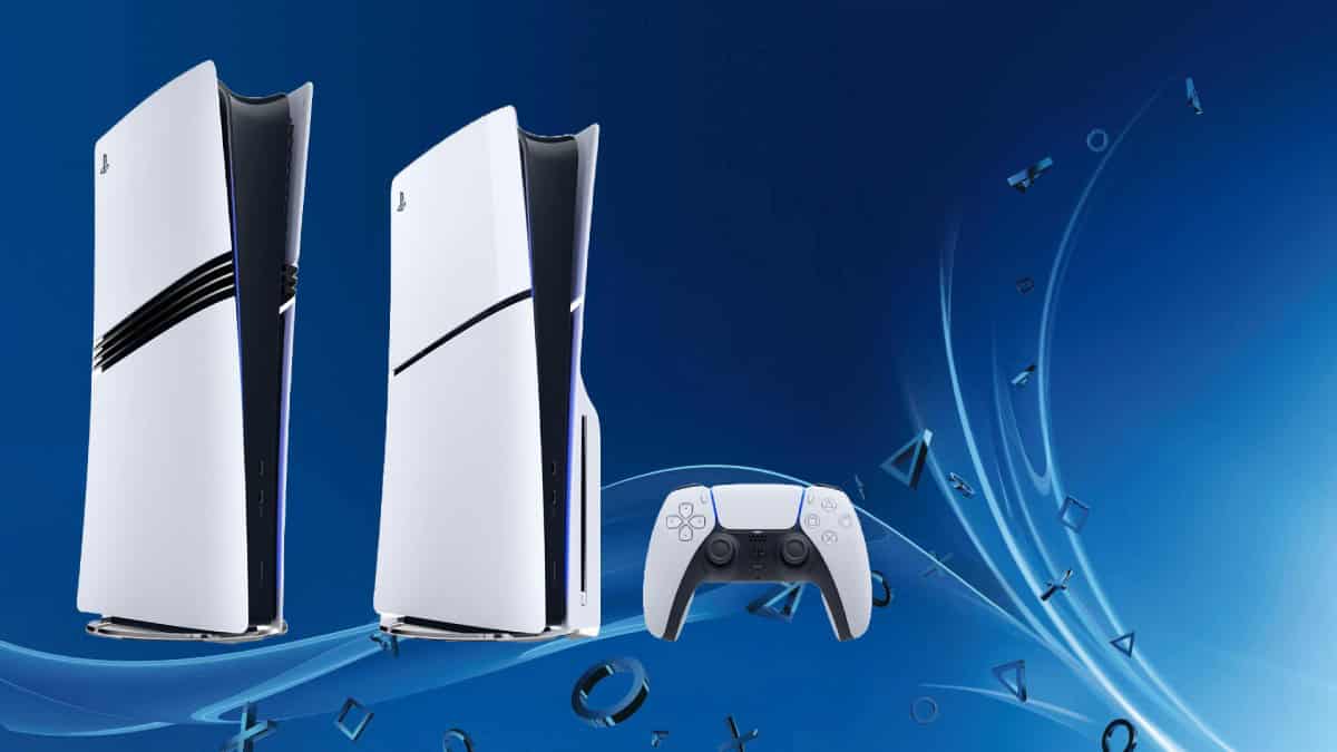 Playstation 5 pro image of two consoles