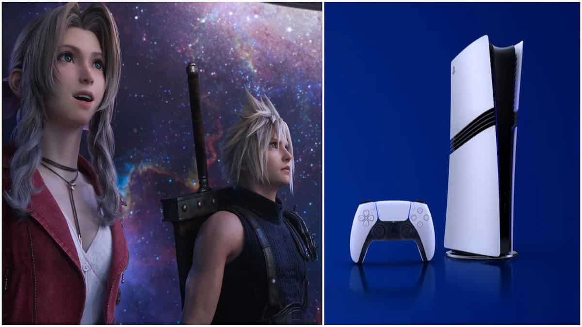 Sony PlayStation 5 Pro console with characters from Final Fantasy