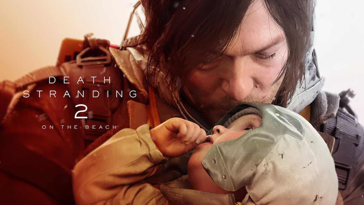 PlayStation Death Stranding 2 image of the protagonist with a baby