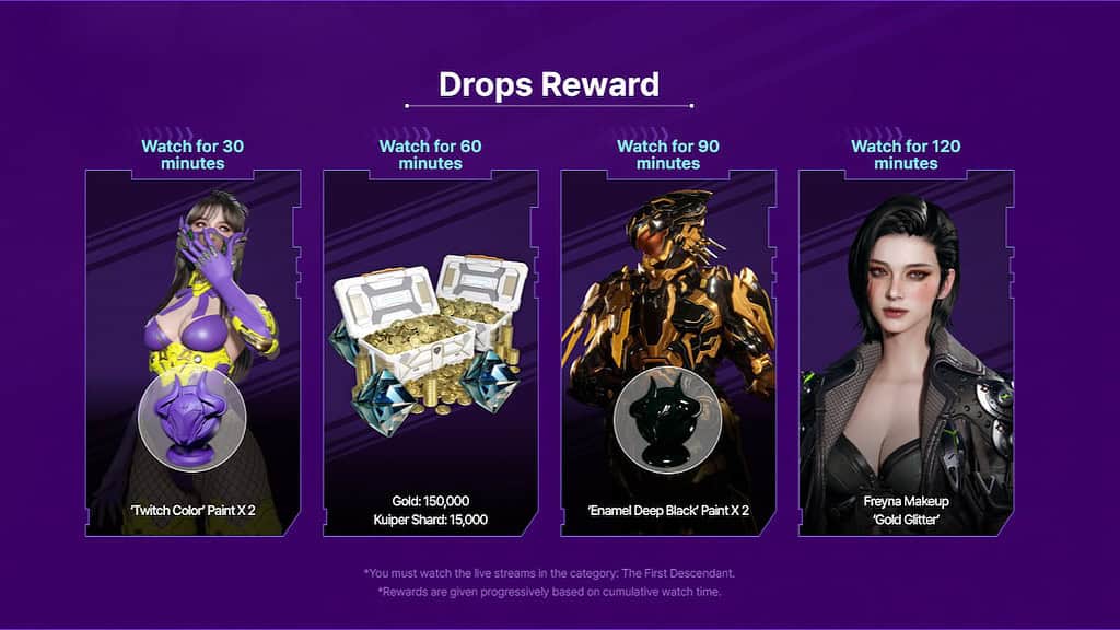 The First Descendant twitch drops for second season 1 update