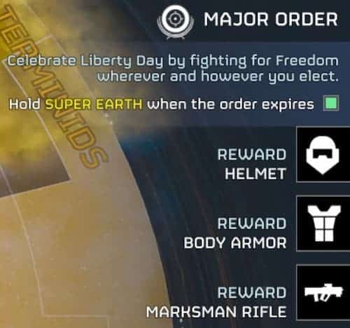 Liberty Day Major Order in Helldivers 2.