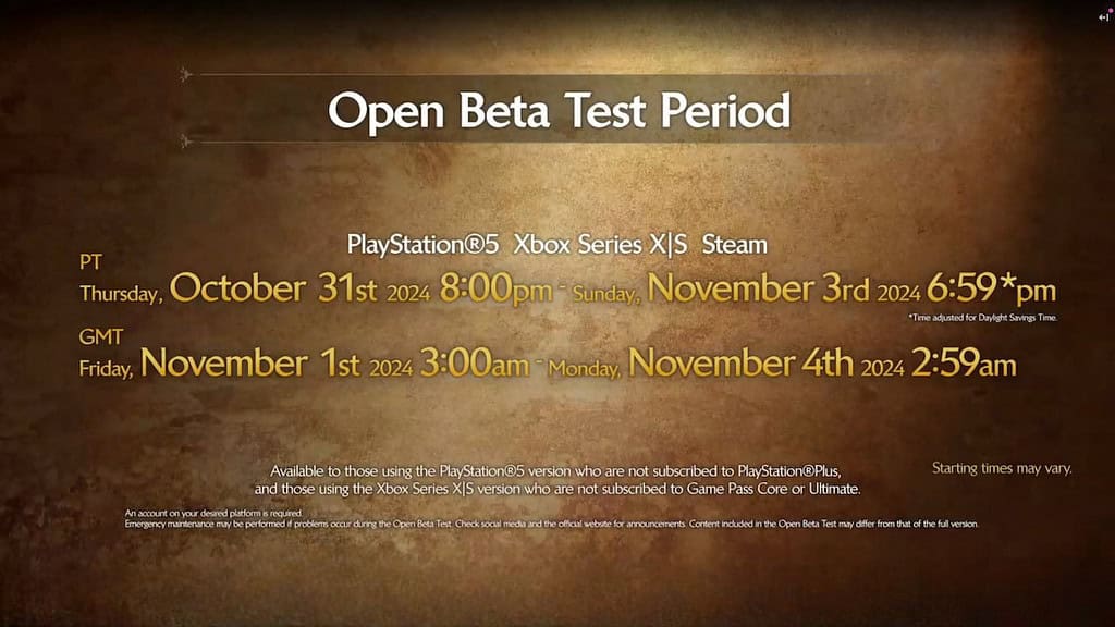 PlayStation Monser Hunter Wilds open beta test period