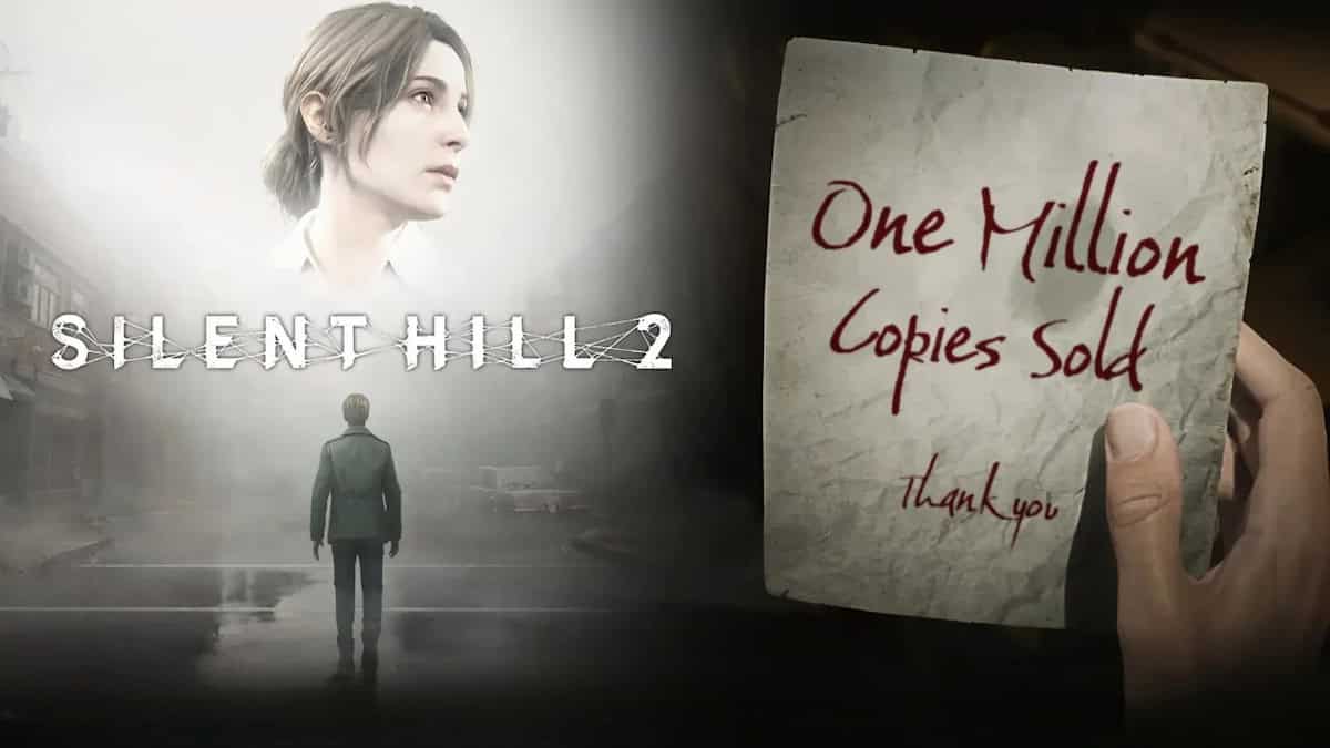 Playstation Silent Hill 2 remake promo image with a note saying one million copies sold