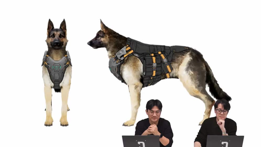 The First Descendant Fellow default german shepard skin with a vest