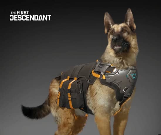 The First Descendant Fellow German Shepard grey background