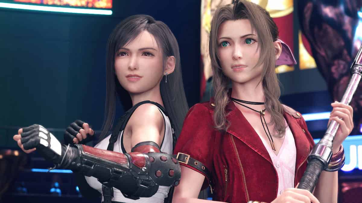 Final Fantasy VII Rebirth image of Tifa Lockhart and Aerith Gainsborough on PlayStation 5 Pro