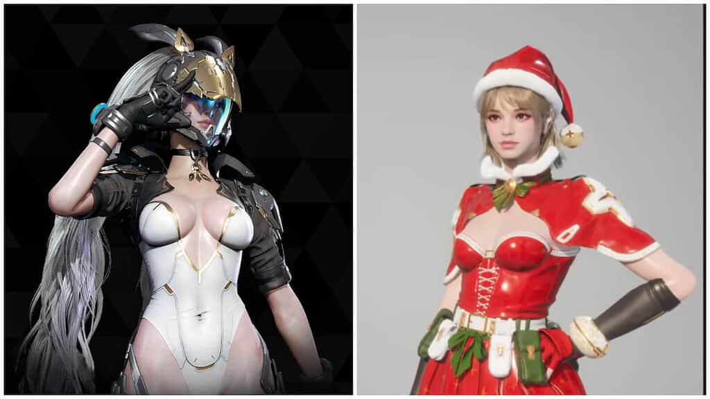 The First Descendant Bunny ultimate and Christmas skin, showing inconsistent body shapes