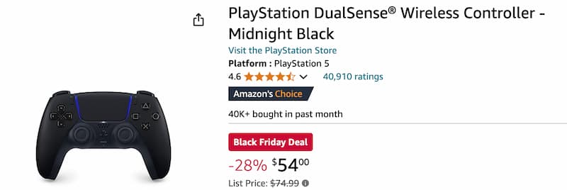 Playstation DualSense Controller is on a great Black Friday sale.