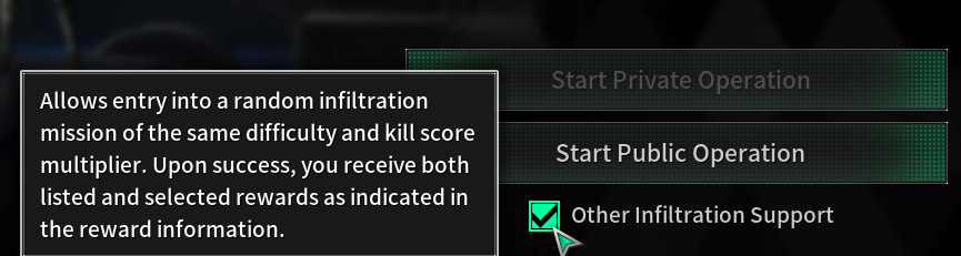 The First Descendant screenshot of the Infiltration Support feature