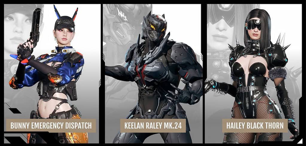 The First Descendant upcoming season 2 skins for bunny, keelan, and hailey