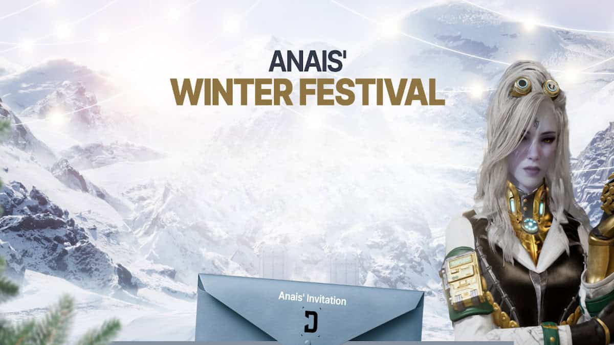 The First Descendant Anais' Winter Festival image of her and a blue letter