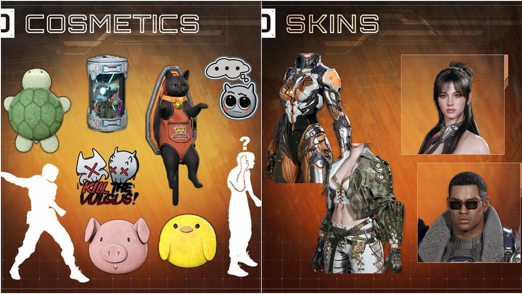 The First Descendant cosmetics and skins from the Season 2 Battle Pass