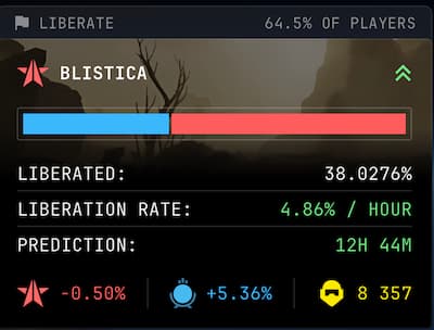 Progress on Blistica for the current Major Order in Helldivers 2.