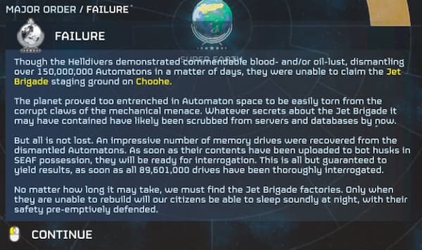 Major Order briefing in Helldivers 2.