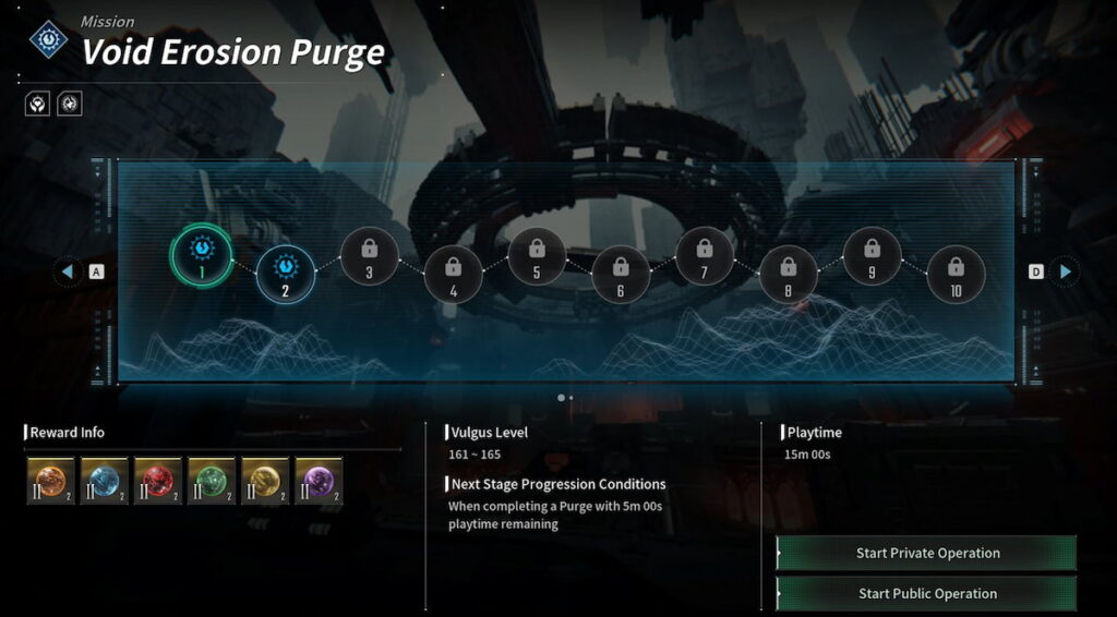 The First Descendant void erosion purge screen