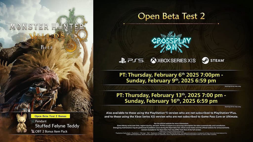 Monster Hunter Wilds promo image for the second Open beta