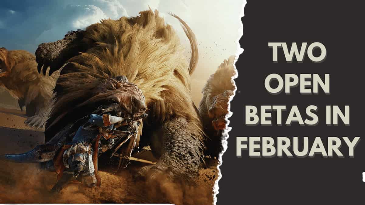 Monster Hunter Wild a hunter fighting a beast with the two open betas in February written