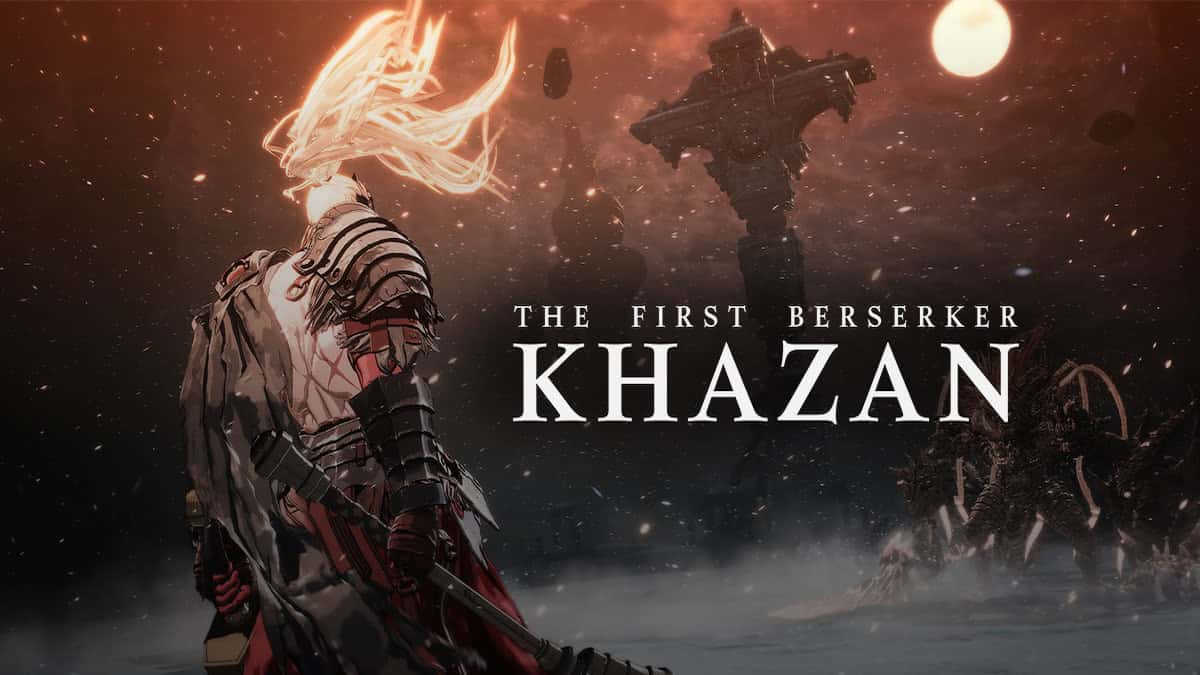 The First Berserker: Khazan keyart of the protagonist facing off against a monster