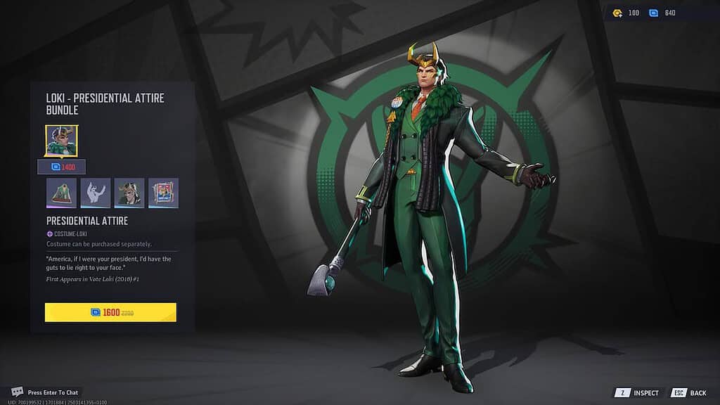 The new Loki Costume in Marvel Rivals.